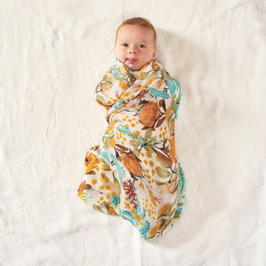 Wattle Wander Bamboo/Organic Cotton Swaddle